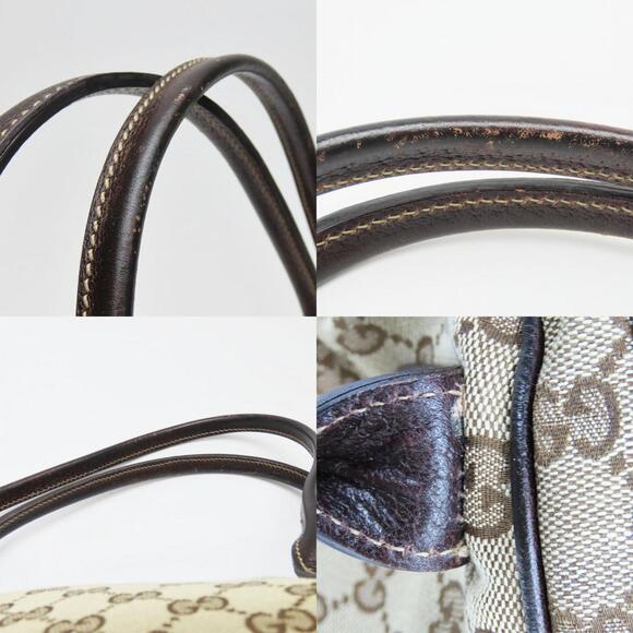 GUCCI Authentic Brown Leather Boston Bag Hobos